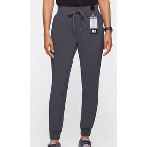 Jaanuu Women's Slate Scrubs Top and Jogger Set - Size M